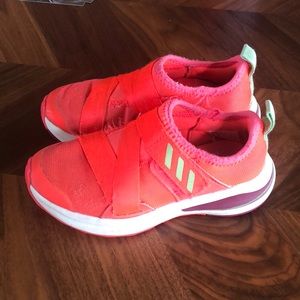 Adidas Pink and Green Velcro athletic shoes
